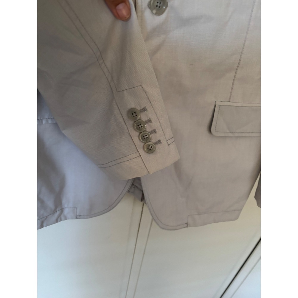 Express Mens Light Grey 100% Cotton 2-Button Blazer Jacket Size L NWT - Picture 4 of 9